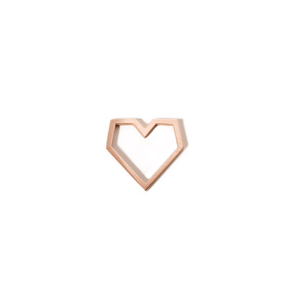 Contoured Heart Charm Rose Gold